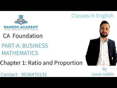 CA Foundation | Chapter 1: Ratio, Indices & Logarithms | Business Mathematics | Ramesh Academy