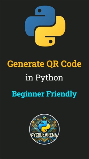 😱 Generate QR Code in Python In Just 2 Lines 🔥| Beginner Friendly #shorts #python #coding #trending