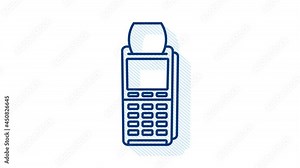 POS Payment terminal. Approved payment. Motion graphics.