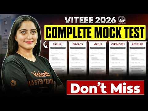 VITEEE 2026 : Full Syllabus Mock Test (Latest VITEEE Pattern) | Don't Miss | Diksha Mam