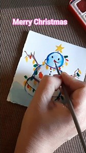 watercolor Christmas cards #watercolor #snowman #shorts
