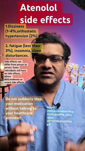 Side effects caused by atenolol! #bloodpressure #htn # dizziness #doctor #atenolol