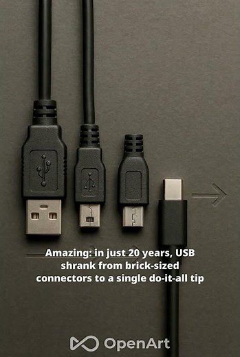 🔌 USB Evolution in 20 Seconds | From Type-A to USB-C ⚡