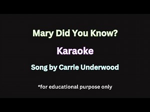 Mary Did You Know - By: Carrie Underwood | Christmas Karaoke #christmasmusic