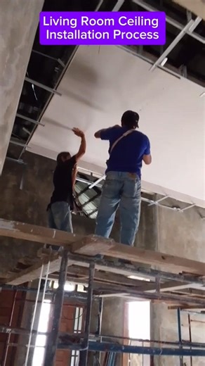 Living Room Ceiling Installation Process #shorts #build