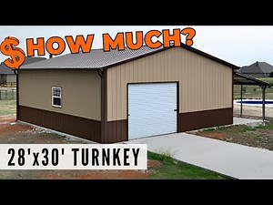 28x30 Detached Metal Garage with Porch | Cost to Build | WolfSteel Buildings