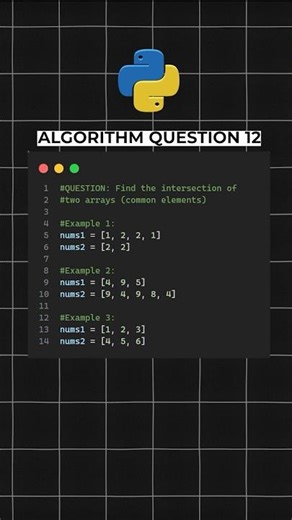 ALGORITHM QUESTION 12 #shorts #python