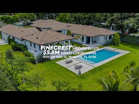 Pinecrest Modern Estate | $5.8M Family Luxury Home | 7699 SW 118th St, Pinecrest, FL 33156