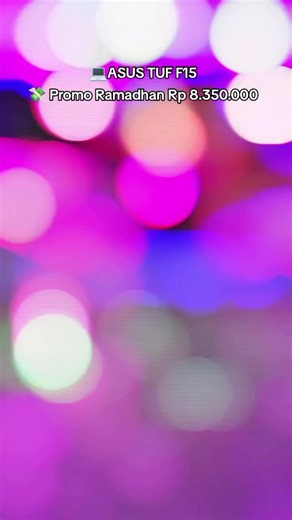 💻ASUS TUF F15 💸 Promo Ramadhan Rp 8.350.000 ⚙️ SPESIFIKASI ⚙️ 🧠 Prosesor Intel Core i7-11800H (11th Gen) 8 Core / 16 Thread Base clock: 2.3 GHz Turbo boost: hingga 4.6 GHz Cache: 24 MB 🎮 GPU (Grafis) NVIDIA GeForce RTX 3060 Laptop GPU VRAM: 6GB GDDR6 Mendukung: Ray Tracing DLSS NVIDIA Reflex 🧠 RAM 16GB DDR4 3200 MHz Dual Channel (2×8GB) 💾 Penyimpanan 512GB M.2 NVMe PCIe SSD 🖥️ Layar 15.6 inci IPS-level panel Resolusi: Full HD (1920×1080) Refresh rate: 144Hz / 240Hz Anti-glare display 🔌 P