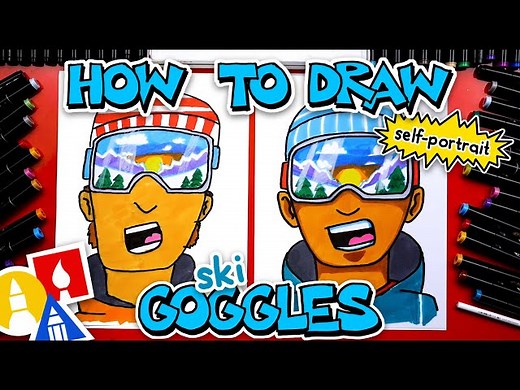 How To Draw Ski Goggles Self-Portrait - Videos For Kids