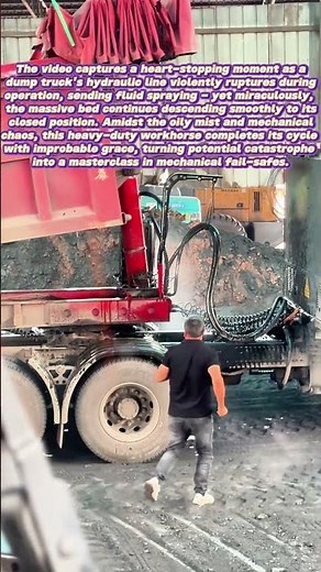 Hydraulic Hero: Watch This Dump Truck Defy Disaster With Graceful Recovery After Blowout!