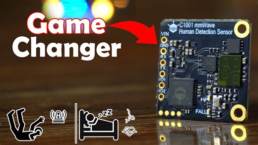 C1001 毫米波人体探测传感器，配备ESP32，生命探测，跌倒探测，睡眠探测