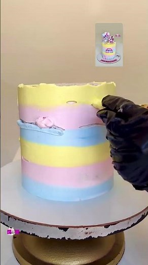 🌈 How to Create Perfect Rainbow Stripe Frosting with Whipped Cream | Tall Cake Decorating Tutorial