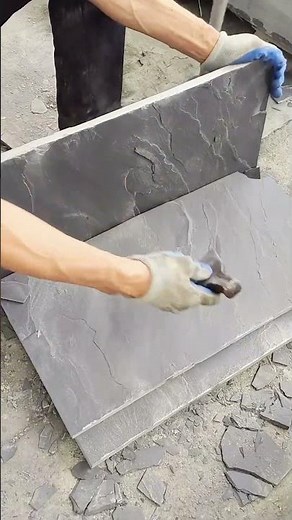 Crafting Tile: Splitting and Shaping Natural Slate into Finished Paving Slabs