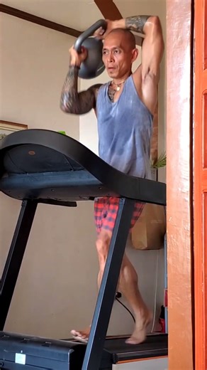 Barefoot running, wearing boxer shorts and doing kettlebell halos is an eyesore for h@t3rs