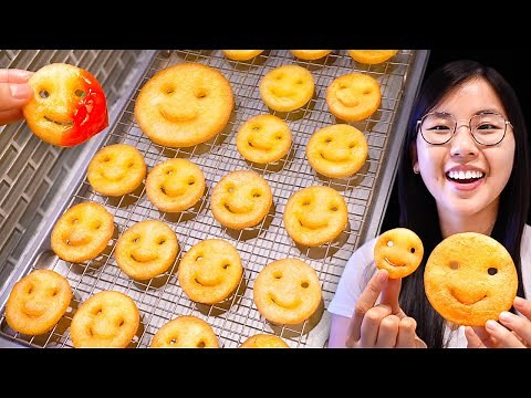 2-Ingredient Smiley Fries 🍟 (The FAMOUS crispy potato snack!)
