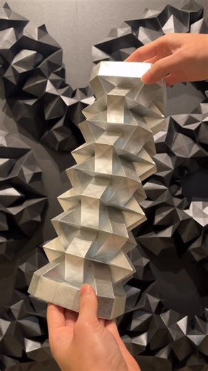 D.Hinklay on Instagram: "Origami; Prop 2(Silver) Available now on my web store. (Link in my bio) I made it from a piece of paper and didn’t cut any part of paper to create it. I designed it myself. My artworks are available on my web store🤘 #origami #geometric #asmr #折り紙 #"