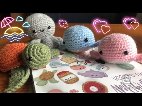Simple & Cute Crochet Sea Creatures // Amigurumi Sea Turtle Whale Octopus Starfish // Love This Book