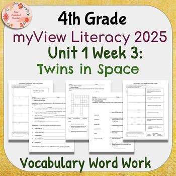 4th Grade My View Literacy 2025 | Unit 1 Week 3 Twins in Space VOCAB WORK