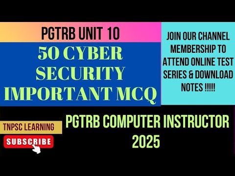 50 IMPORTANT Cyber Security MCQ (unit 10) [PGTRB] PDF AVAILABLE TO DOWNLOAD!!!