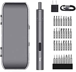 Power Screwdriver, Cordless Screwdriver with High Precision Torque Adjustable 24 Bits for IPhone Ipad Watch Camera Laptop Smartphone Macbook