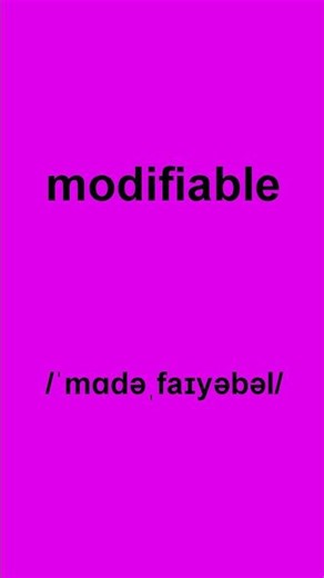 How to pronounce MODIFIABLE in American English #spokenenglish #howtopronounce #americanenglish