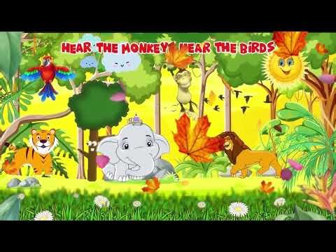Jungle Animal Sounds Song 🐅🐒 | Fun Cartoon for Kids | Nursery Rhymes & Animal Noises