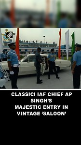 WATCH: IAF Chief AP Singh arrives for Air Force Day celebrations in vintage ‘saloon’ car #IAFChief #APSingh #AirForceDay #VintageCarArrival #SaloonCar #IAFCelebrations #IndianAirForce | Asian News International (ANI)