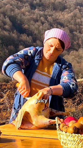 Golden, juicy turkey cooked over open flame with a smoky aroma and crispy crust - a taste of home comfort and tradition #OutdoorCooking #TurkeyRecipe #OpenFireGrilling #Cooking | FV Stories