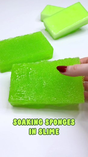 Sponge Soaking in Slime ASMR - Oddly Satisfying Sponge Squeezing!