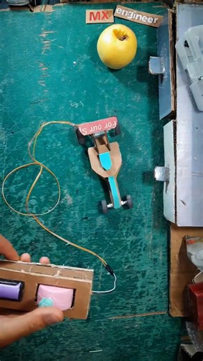 make remote control wire car with cardboard and dc motor
