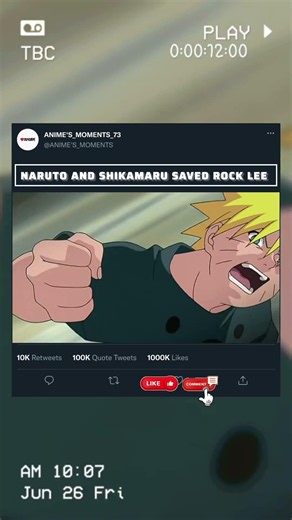 NARUTO AND SHIKAMARU SAVED ROCK LEE 👍🥀 HINDI DUBBED/ #shortsfeed #anime #naruto #shikamaru #rocklee