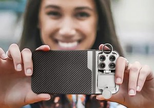 LensCase camera iPhone case features 4 lenses Macro, Fisheye, Tele