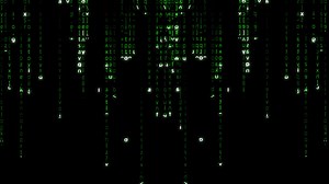 Falling green matrix code