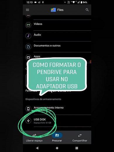 Como formatar pendrive para usar adaptador USB