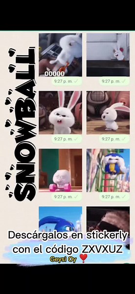 Stickers de Snowball Conejo: ¡Dale vida a tus chats!