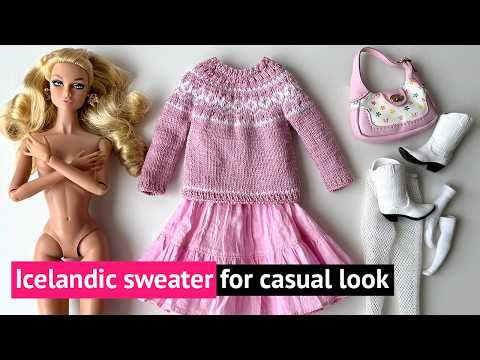 Cute Barbie Outfit Ideas: Pink Sweater & Skirt #integritytoys #barbieclothes #poppyparker