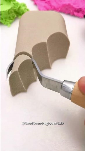 Natural Sand Cutting ASMR 🤎✂️ Satisfying Kinetic Sand Sounds 2082