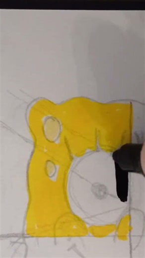 drawing spongebob in 4 styles ✨👀🥶 p1#shorts #art #artshorts #cartoon #posca #painting #drawing #draw