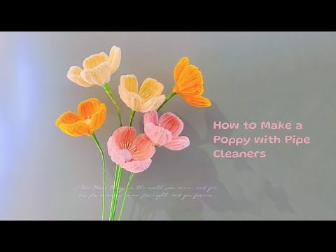 How to make a poppy with pipe cleaners (diy pipe cleaner flower tutorial)