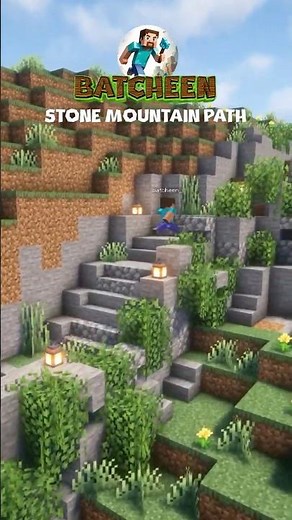 Minecraft: Stone Mountain Path Inspiration 🌄🌿 [Build Showcase]