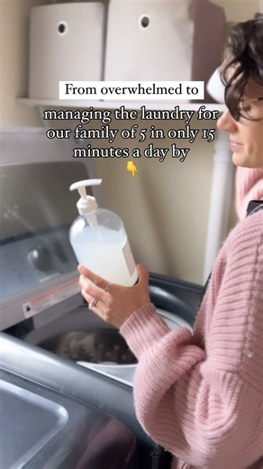 These following 5 simple things have helped me go from overwhelmed and always behind, to actually looking forward to laundry each day! 🌱Simplified our wardrobe This was huge for us. Clothes overwhelm me and decluttering what we had down to only what we loved and needed meant smaller, easier to handle amounts of clothing for each of us. 🌱One load a day One load a day, start to finish can be a game changer. Before you think that it won’t work for you... realize that by doing one load a day it wi