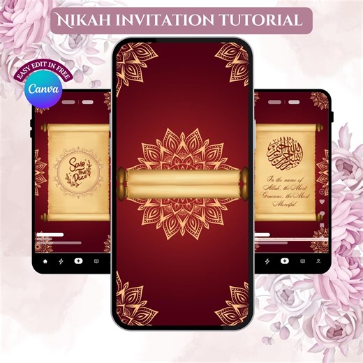 Animated Muslim Wedding Invitation | Elegant Nikkah Canva Template (digital Download) - Etsy