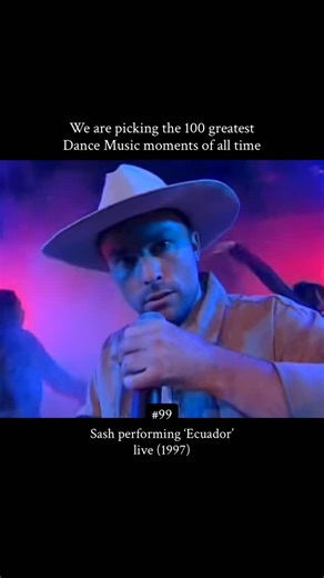 EDM US on Instagram: "Sash performing Ecuador live 1997 In 1997 the German group Sash took the stage at Viva to perform their famous song Ecuador. This live show became a big moment in dance music history because of the energy and the unique sound of the track. The performance featured the well known melody and the iconic vocals that people still recognize today. The song blends electronic beats with a catchy rhythm that made it a staple in clubs and on the radio. It serves as a great reminder o