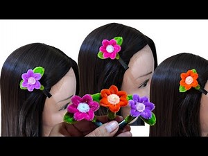 fuzzy wire hair flower clip #hairclip