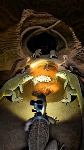 Camera Mounted on a Giant Mountain Lizard – Exploring the Hidden Underground World#LizardPOV#MicroCa