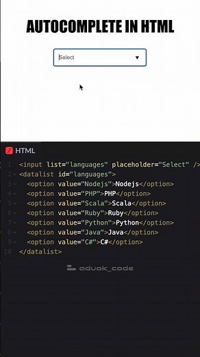 HTML Autocomplete Input Using Datalist