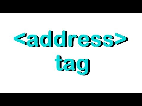 Address Tag in HTML