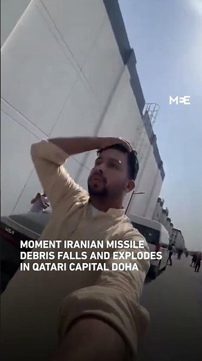 Explosion as debris from Iranian missile falls in Doha