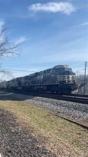NS locomotives #8070 #4334 and #4580 are passing through Flowery Branch GA.